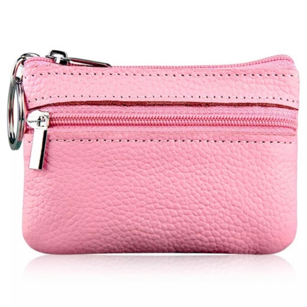 Genuine Leather Pink Coin Purse or Small Wallet for Waist Bag/Fanny Pack, NWOT